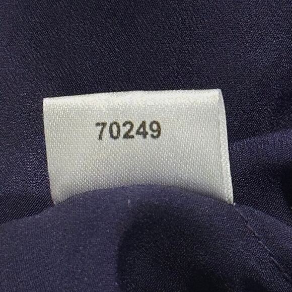 Loft Dress Floral Embroidered Cottage Boho Prairie Dark Academia Romantic Navy 0 - Picture 5 of 6